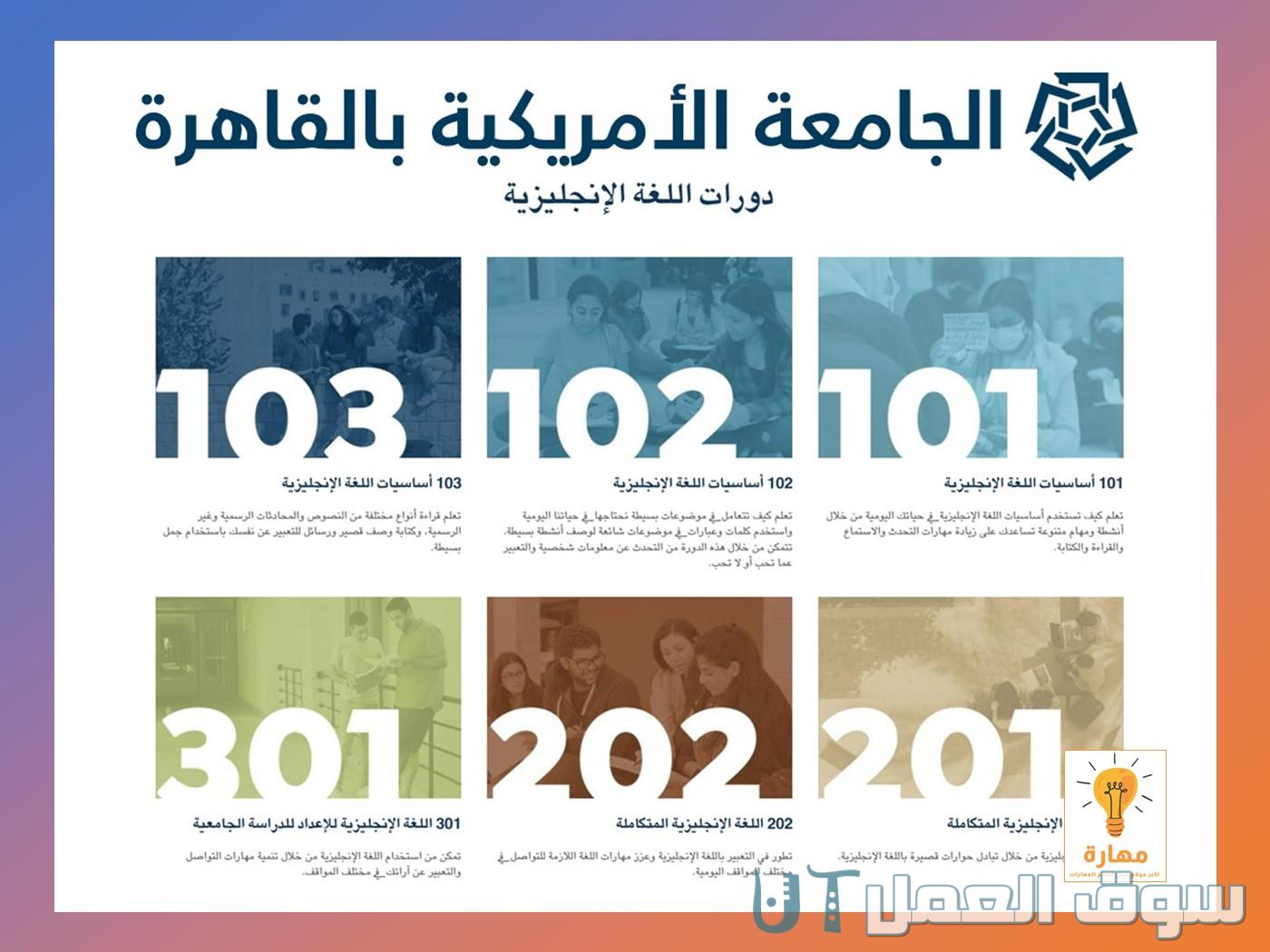 كورسات انجليزي الجامعة الأمريكية مجانا